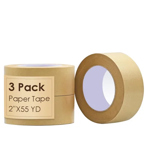 Miniatura 10 de TooCust Cinta de papel Kraft autoadhesiva,2 "X55YD,Cinta de papel marrón, Cinta de embalaje marrón biodegradable,Cinta de embalaje de papel