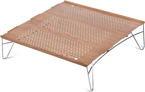 Miniatura 12 de iClimb Mini mesa plegable individual ultraligera y compacta para mochileros, camping, senderismo, playa, picnic (plata - L)