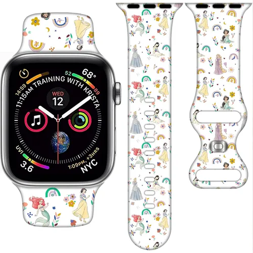 Miniatura 8 de Correa de silicona de dibujos animados compatible con Apple Watch de 1.496 pulgadas/1.575 pulgadas/1.614 pulgadas/1.654 pulgadas/1.732