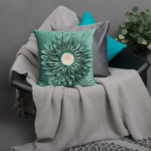 Miniatura 7 de OiseauVoler - Funda de cojín 3D con diseño de girasol, hecha a mano, fundas decorativas para sofá, decoración rústica de sala de estar, 18x18