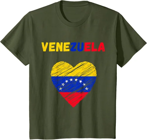 Miniatura 15 de Camiseta con la bandera venezolana con corazón de Venezuela, Negro