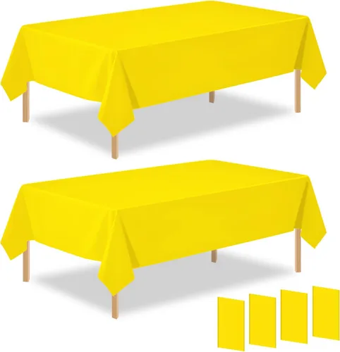 Miniatura 26 de Paquete de 2 manteles rectangulares desechables de plástico negro de 54 x 108 pulgadas, manteles de plástico negro para cumpleaños, bodas
