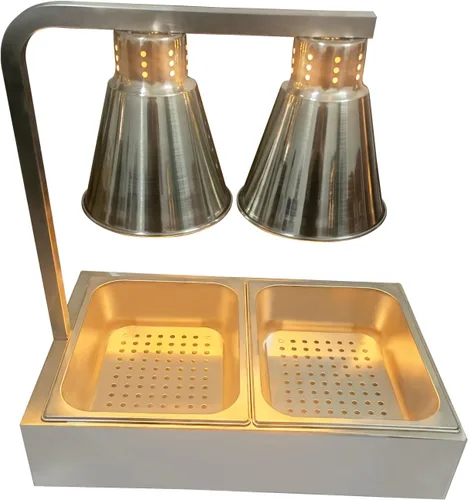 Miniatura 4 de Calentador portátil de papas fritas calentador de lámpara de calor infrarrojo estación de retención de alimentos con bombillas dobles y bandejas