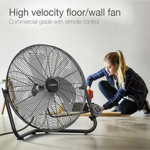 Miniatura 3 de Lasko Ventilador eléctrico de metal de grado comercial de alta velocidad, negro H20660 y U12104 Ventilador giratorio profesional de alta velocidad