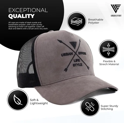 Miniatura 113 de Urban Effort Gorra trasera de malla, para hombres y mujeres, gorra de béisbol de 5 paneles, gran cierre a presión para caza y senderismo