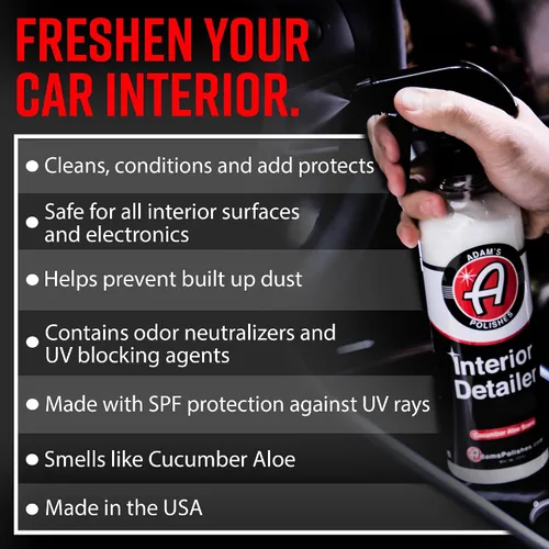 Miniatura 2 de Adam's Polishes Interior Detailer 16 onzas líquidas (pepino aloe) – Limpiador total del interior del automóvil, protector y aderezo Limpiador
