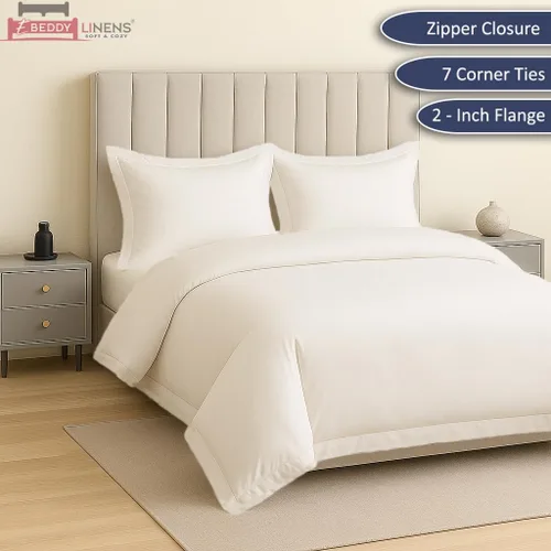 Miniatura 2 de eBeddy Linens - Juego de funda de edredón tamaño individual/individual XL de 68x90 pulgadas, 3 piezas certificadas de algodón egipcio suave y ligero