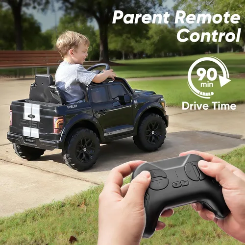 Miniatura 5 de Hikiddo Ford Shelby F-150 con Licencia 24V Juguete de Montar para Niños, Coche Eléctrico para Niños con Control Remoto, Motores de 400W - Negro