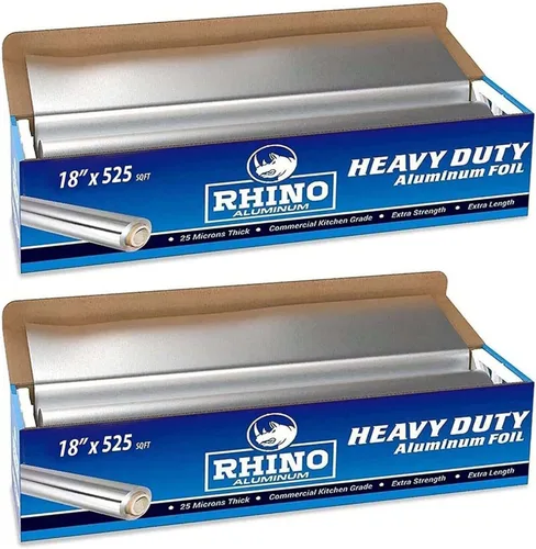 Miniatura 9 de Rhino Aluminum Papel de aluminio resistente, rollo de 18 x 525 pies cuadrados, 25 micras de grosor, grado comercial y extra grueso, lo