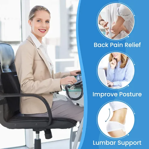 Miniatura 5 de LumbarPal Almohada de Soporte Lumbar para Respaldo de Silla de Oficina Almohada Lumbar para Automóvil, Gaming, Silla de Oficina - Mejora la Postura