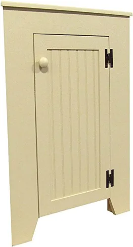 Miniatura 19 de Armario de esquina de madera maciza con puerta (salvia vieja)