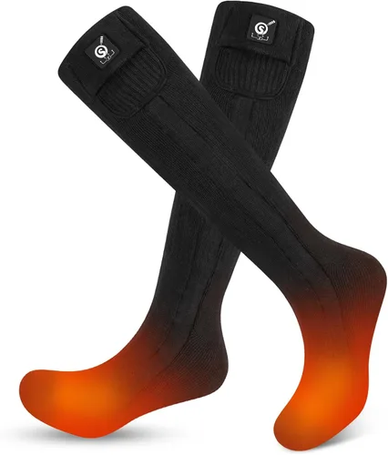SNOW DEER Calcetines térmicos para hombres y mujeres, batería recargable de 7.4 V, calentador eléctrico de pies de esquí para caza, pesca, camping,