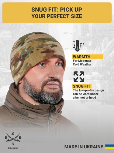 Miniatura 3 de 2SBR 2SABERS Gorro de invierno cálido de forro polar para hombre, gorro táctico militar del ejército