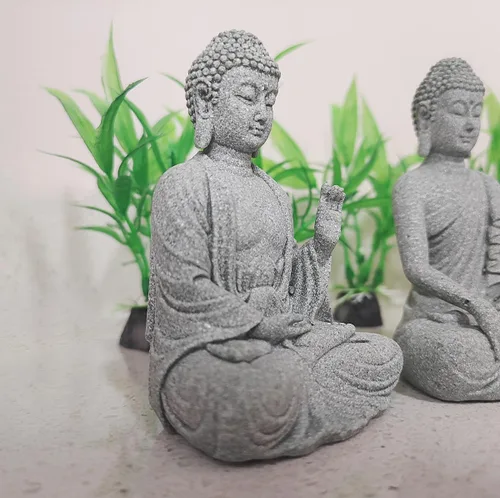 Miniatura 4 de livelyfish Figuras de Buda de piedra asiática para acuario, jardín zen, estatua de pecera, decoración de esculturas de jardín zen, decoración