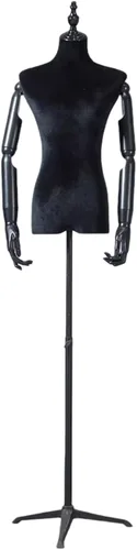 Miniatura 8 de Maniquí de cuerpo completo femenino de altura ajustable, soporte de ropa, brazo de madera desmontable utilizado para mostrar ropa (blanco, torso)