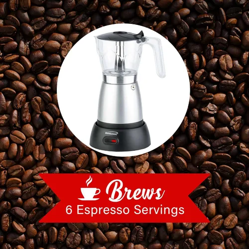 Miniatura 2 de Brentwood TS-119BK Máquina eléctrica inalámbrica de 550 vatios para café expreso, 6 porciones (negro)
