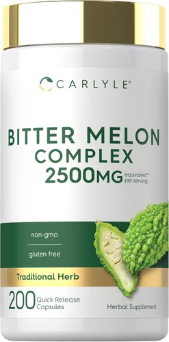 Carlyle - Cápsulas de Melón Amargo 2500 mg | 200 unidades | Extracto sin OMG y sin gluten | Suplemento complejo