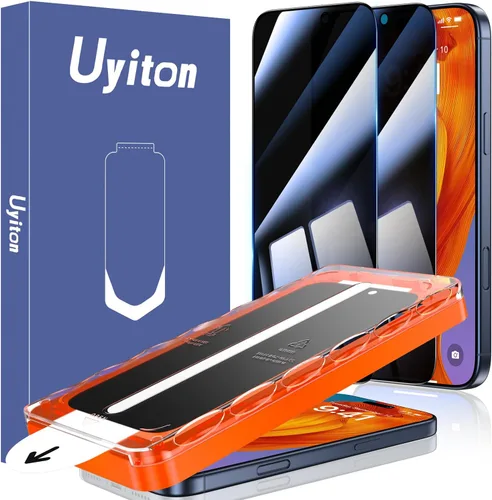 Uyiton Protector de pantalla de privacidad para iPhone 16 Pro Max, [fácil de instalar] [cero burbujas] de cobertura completa inastillable