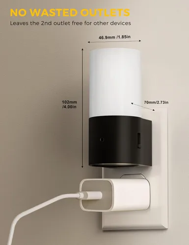 Miniatura 7 de L LOHAS LED Luces nocturnas enchufables a la pared, luz nocturna moderna con sensor de atardecer a amanecer, blanco suave 3000K, luz nocturna