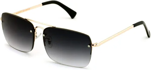 Miniatura 5 de Gafas de sol grandes para exteriores, lentes de lectura sin montura de metal, lentes grandes rectangulares tintadas Negro plomizo.