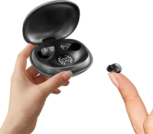 Auriculares inalámbricos para dormir ultra ligeros invisibles, auriculares Bluetooth 6.0 intrauditivos con pantalla LED para orejas pequeñas, dormir