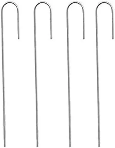 Paquete de 100 estacas de jardín resistentes, grapas de acero galvanizado en forma de U de 1/2 x 8 pulgadas para riego por goteo y tela de malezas