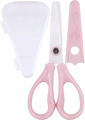 Miniatura 7 de Tijeras de comida para bebés, tijeras Kicthen - Paquete de 2 tijeras portátiles para niños saludables, tijeras de acero inoxidable con estuche