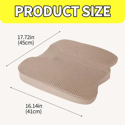 Miniatura 7 de Cojín de asiento de espuma viscoelástica de confort para asiento de conductor de automóvil, almohadilla de alivio del dolor de coxis (cóccix)