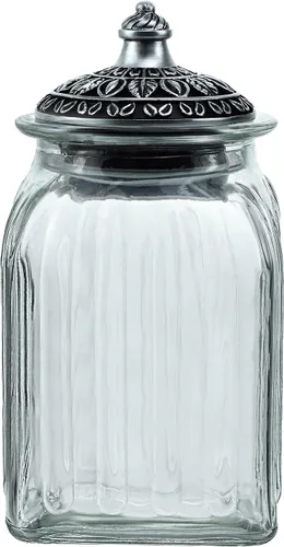 SOCOSY Tarro de cristal transparente vintage para dulces con tapa, tarro de comida, tarro de nueces, caja de joyería, tarros de dulces de boda,