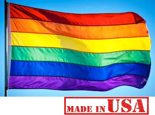 Miniatura 2 de US Flag Factory Bandera arcoíris de 2 x 3 pies (rayas cosidas) para exteriores SolarMax nailon – Orgullo gay lesbiana LGBT – Calidad premium