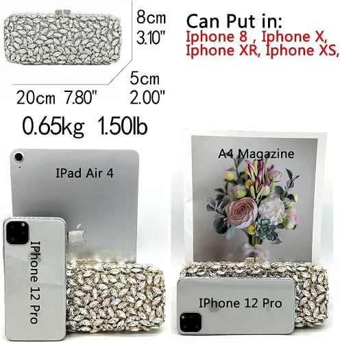 Miniatura 2 de Bolso de mano de cristal brillante para mujer bolso Minaudiere