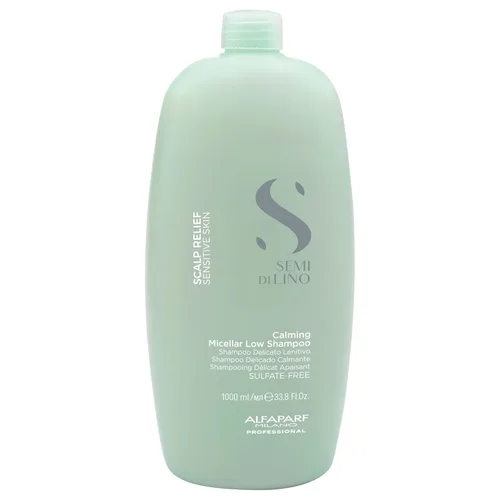 Alfaparf Milano Semi Di Lino Scalp Relief Low Shampoo para pieles sensibles, champú sin sulfato, calma, aporta comodidad e hidrata, alivia la
