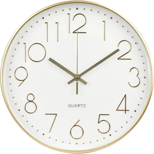 Miniatura 15 de Reloj de pared sin tictac, silencioso, moderno, simple, redondo, decoración, reloj de pared de cuarzo con esfera estereoscópica para el hogar