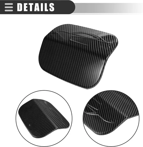 Miniatura 6 de Motoforti Cubierta de puerta de gas para depósito de combustible, para Dodge Charger 2015-2021, plástico, patrón de fibra de carbono, color negro