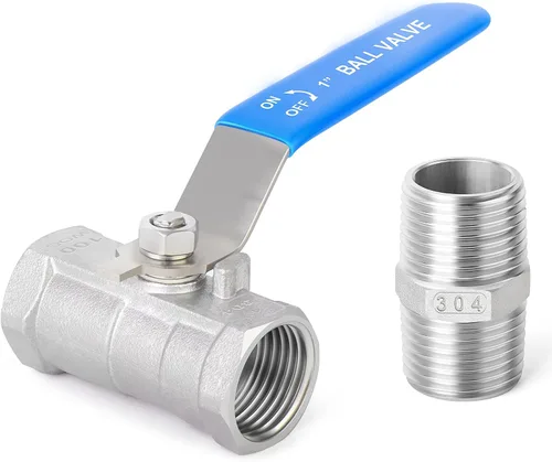 Miniatura 7 de TAISHER Kit de válvula de bola FNPT de 1 pulgada, acero inoxidable 304 con asas azules y pezón