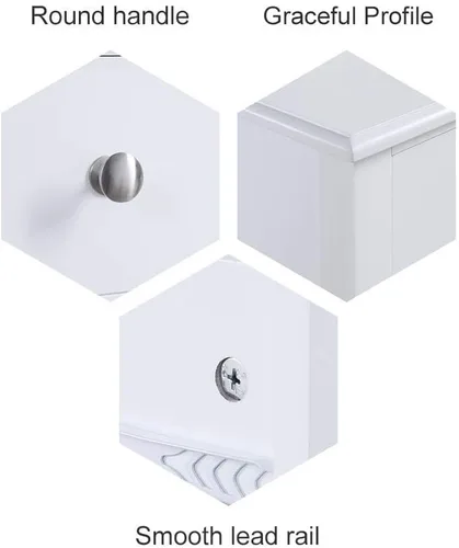 Miniatura 8 de Mesita de noche blanca con 2 cajones de 28 pulgadas de alto, moderna mesa auxiliar grande para sala de estar, mesas auxiliares de cama de madera