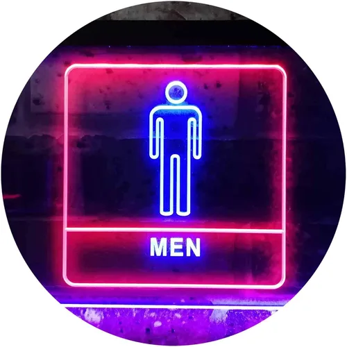 Miniatura 11 de ADVPRO Señal de neón LED de doble color para inodoro e inodoro para hombre, color azul y rojo, 12 "x 8.5" st6s32-i1015-br