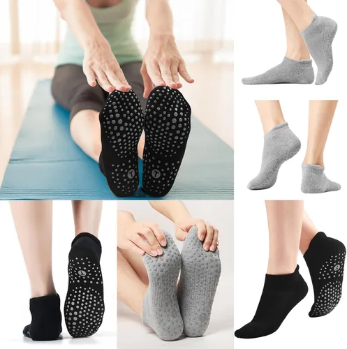 Miniatura 3 de Calcetines de pilates para mujer, calcetines acolchados antideslizantes para yoga, hospital, barras, deportes para el hogar, calcetines 24 pares