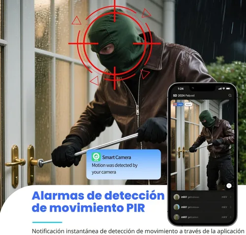 Miniatura 4 de Cámara inalámbrica pequeña 4K Wifi Cámara de seguridad Mini cámara para interiores y exteriores, cámara portátil inteligente para perros y mascotas