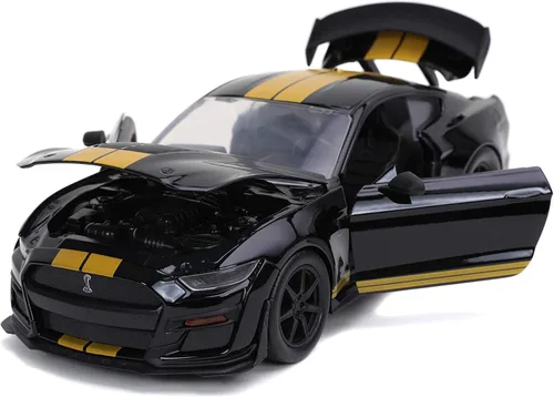 Miniatura 5 de Jada Toys Bigtime Muscle 1:24 2020 Ford Mustang Shelby GT500 - Coche fundido a presión negro dorado, juguetes para niños y adultos