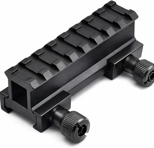 Miniatura 8 de 360 Tactical 1 pulgada de alto perfil corto Riser Mount Matte Black Picatinny 8 Ranura para visores y óptica Riel de alto perfil 2
