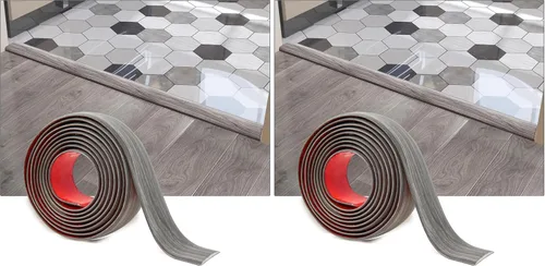 Miniatura 8 de Art3d Tira autoadhesiva de vinilo de 4 pies para transición de piso, tira laminada divisora plana para unir huecos, transición de umbral de Marrón