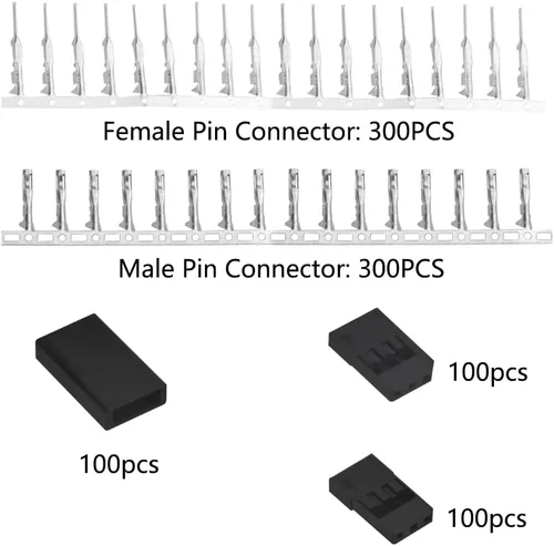 Miniatura 2 de WMYCONGCONG 900 unids servo conector servo cable conector macho hembra pin kit para Futaba estilo servo conector