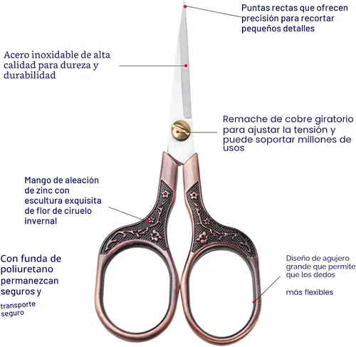 Miniatura 7 de Tijeras pequeñas y afiladas para cortar cabello, barba, cejas, nariz, vello facial, belleza Tijeras de corte de costura para bordado, tela