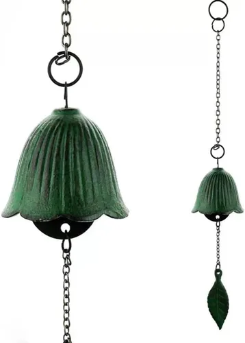 Miniatura 21 de 1 campanilla de viento tradicional japonesa de la suerte para exteriores, Iwachu de hierro fundido bendice templo, campanas de viento pequeñas