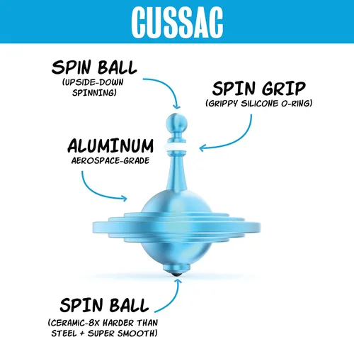 Miniatura 2 de UFO Tops Cussac - Peonza de Juguete Fidget Giratorio de Metal - Inspirado en el Avistamiento de OVNI Documentado de 1967 en Cussac, Francia