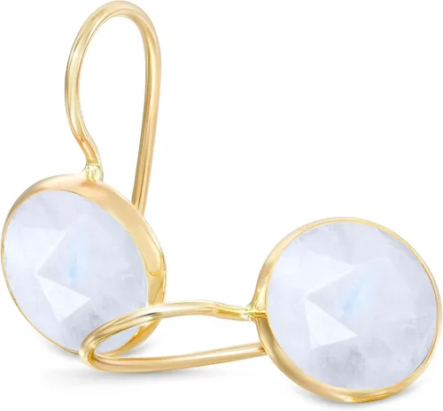 Miniatura 51 de 14k Solid Yellow Gold Gemstone Earrings - Birthstone Earrings - 8mm Dangle Earrings, Dainty Gemstones Earrings, Bridal Handmade Wedding Jewelry Gift