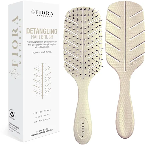 Miniatura 11 de Cepillo Desenredante de Fiora Naturals - Cepillo desenredante 100% ecológico con cerdas ultrasuaves - Se desliza a través de los enredos