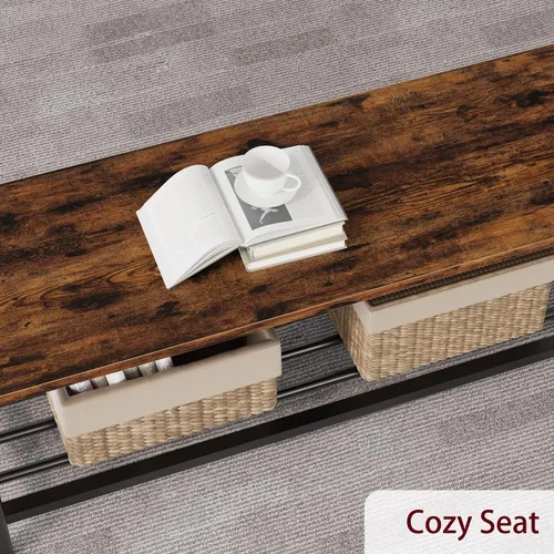 Miniatura 5 de IDEALHOUSE Juego de mesa de comedor para 4, mesa de cocina y 2 sillas con banco de almacenamiento, juego de mesa de cocina rectangular de 47.2