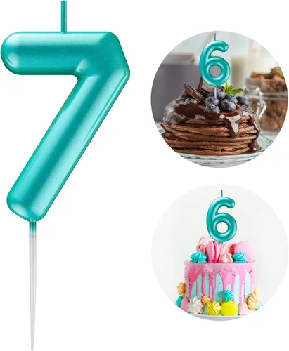 Miniatura 22 de Velas número 2 arcoíris con número 3D de feliz cumpleaños para decoración de fiesta de pastel de cumpleaños, suministros de celebración